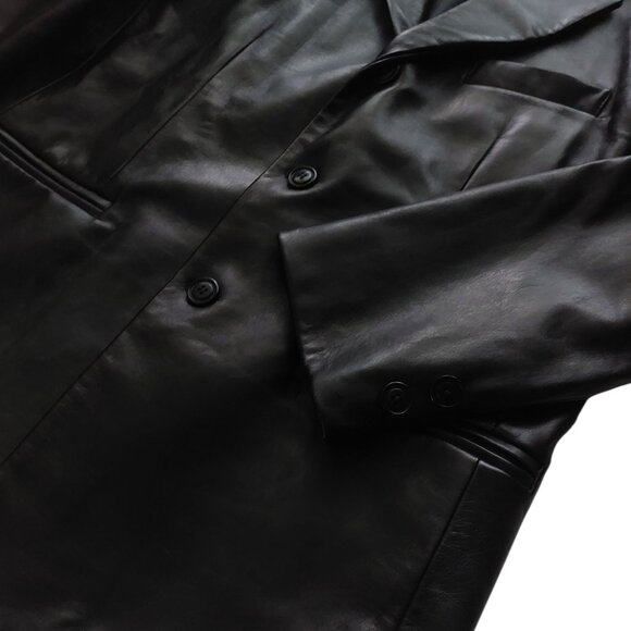 Vintage Ponti Platinum Black Genuine Leather Blazer - Picture 5 of 11